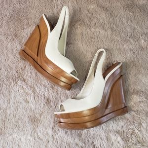 Jessica Simpson Alexy Ivory Slingback Wedges 8.5